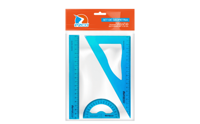 EZCO SET GEOMETRIA AZUL 3 PIEZAS