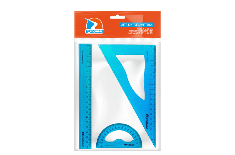 EZCO SET GEOMETRIA AZUL 3 PIEZAS