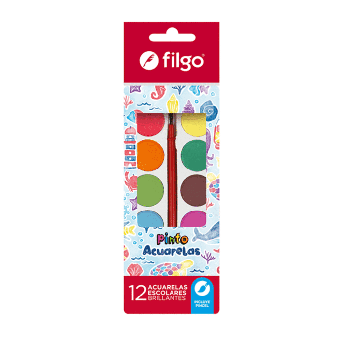FILGO ACUARELAS PINTO X12 COLORES