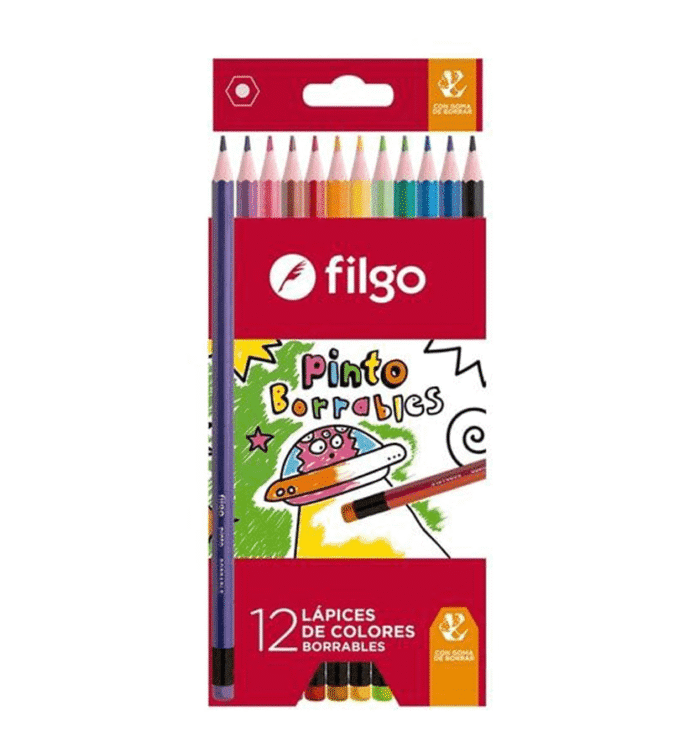 FILGO LAPIZ COLOR PINTO BORRABLE X12