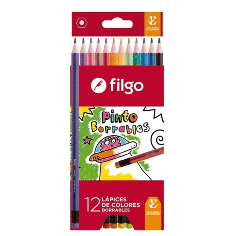 FILGO LAPIZ COLOR PINTO BORRABLE X12