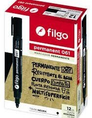 FILGO MARCADOR PERMANENTE 060 P.BISELADA X12