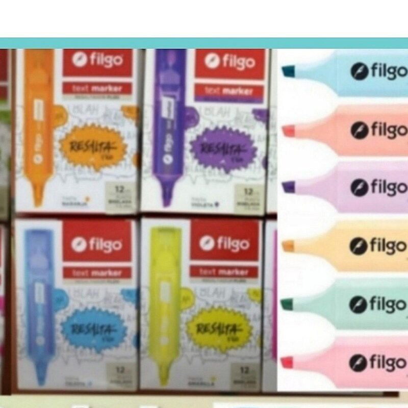 FILGO RESALTADORES CHATO FLUO/PASTEL X12