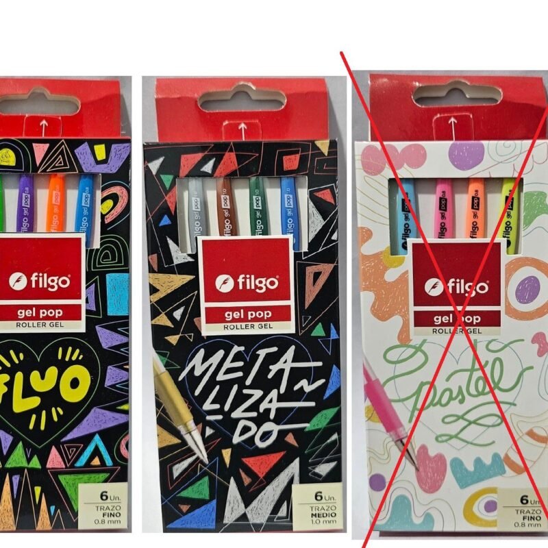 FILGO ROLLER GEL POP PASTEL/METALIZADO/FLUO X6