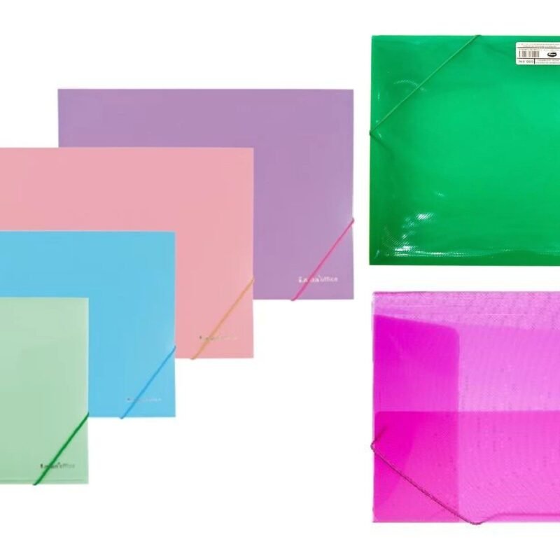 GEN CARPETA OFICIO 3 SOLAPAS LAMA C/ELASTICO PASTEL