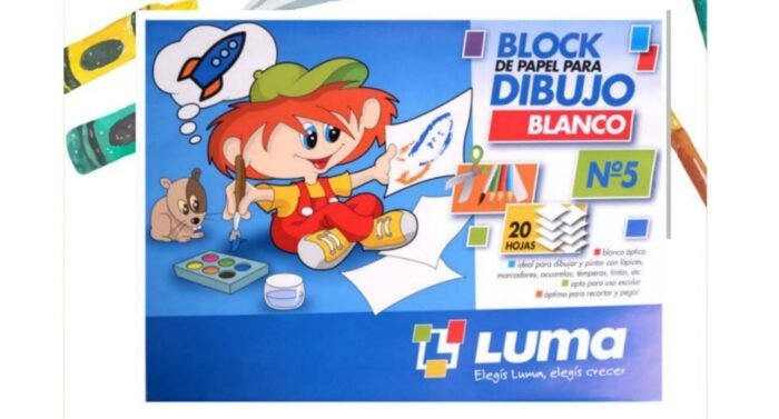LUMA BLOCK DIBUJO N°5 BLANCO X20