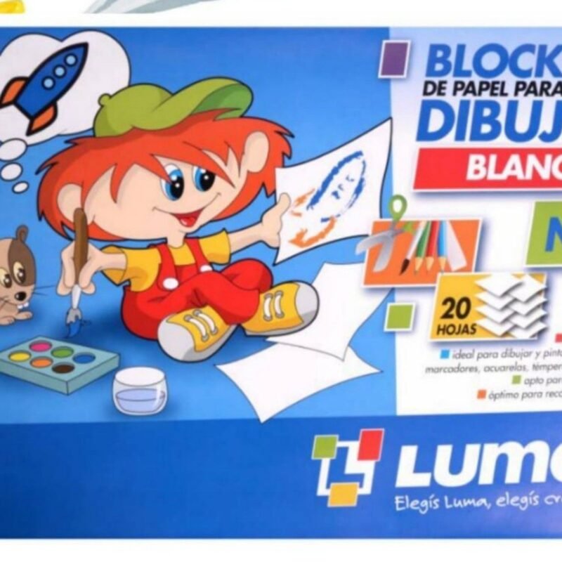 LUMA BLOCK DIBUJO N°5 BLANCO X20
