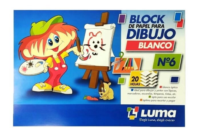 LUMA BLOCK DIBUJO N°6 BLANCO X20
