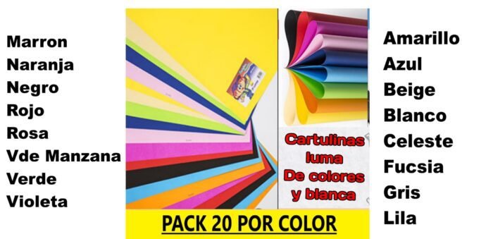 LUMA CARTULINA COLOR X20