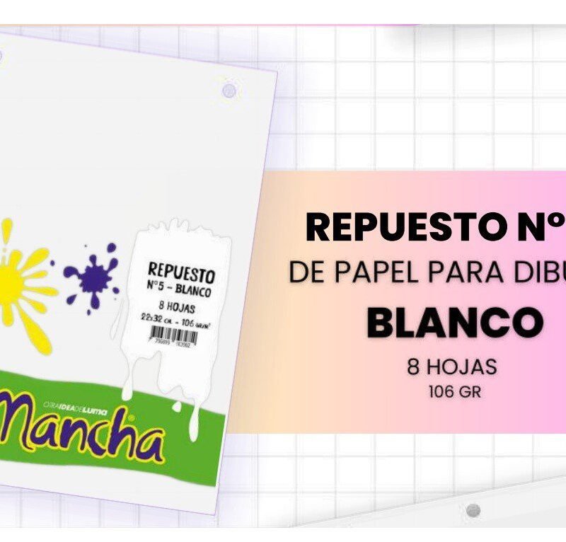 LUMA REPUESTO DIBUJO N5 MANCHA BLANCO X8
