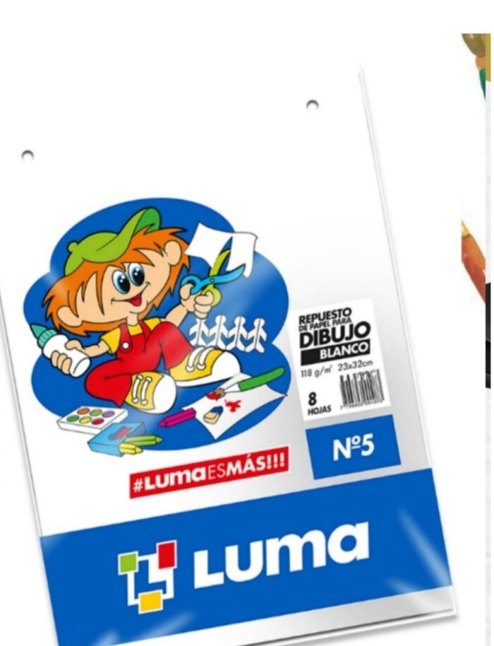 LUMA REPUESTO DIBUJO N°5 BLANCO X8