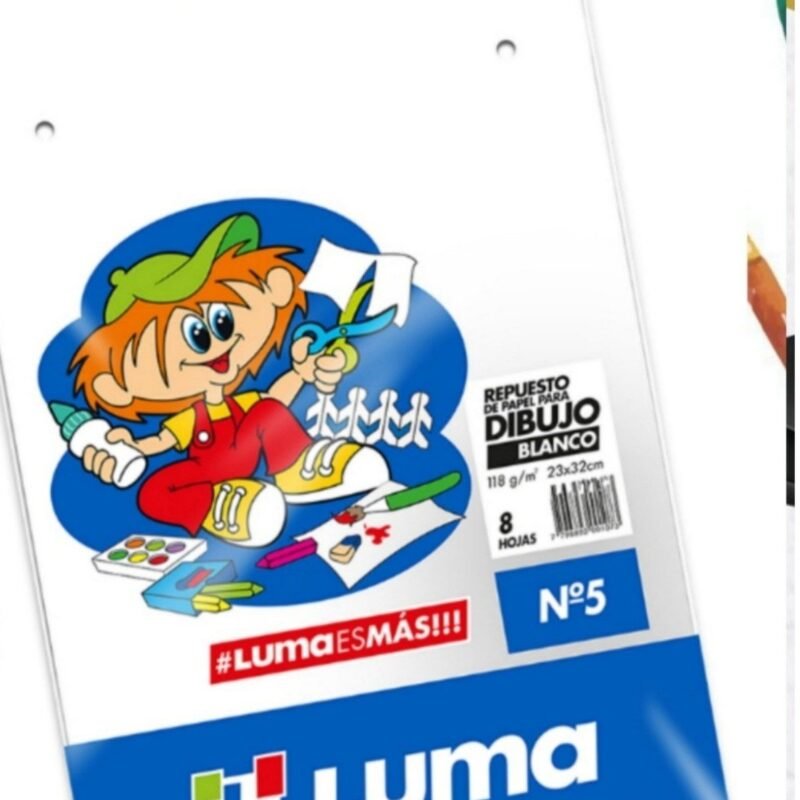 LUMA REPUESTO DIBUJO N°5 BLANCO X8