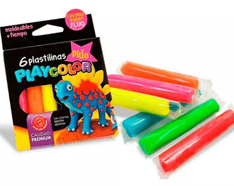 PLAYCOLOR PLASTILINA FLUO X6