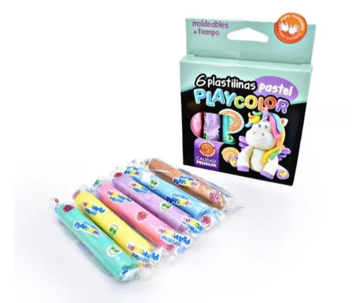 PLAYCOLOR PLASTILINA PASTEL X6