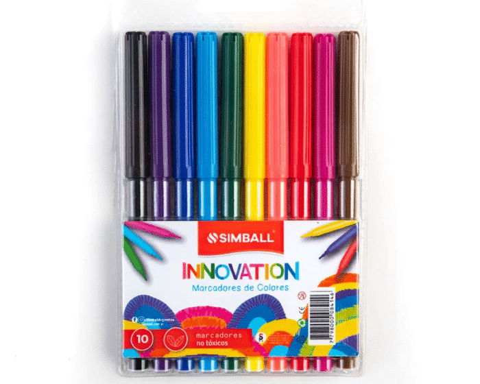 SIMBALL MARCADORES FIBRA DE COLORES X10