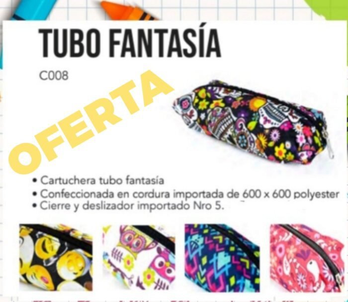 SKYCOLOR CARTUCHERA TUBO FANTASIA