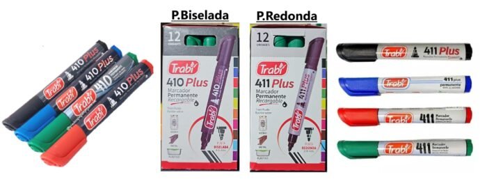 MARCADOR PERMANENTE TRABI P/R(411) Y P/B(410) X12