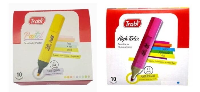 TRABI RESALTADOR P/B HIGH TEXTER FLUO/PASTEL X10