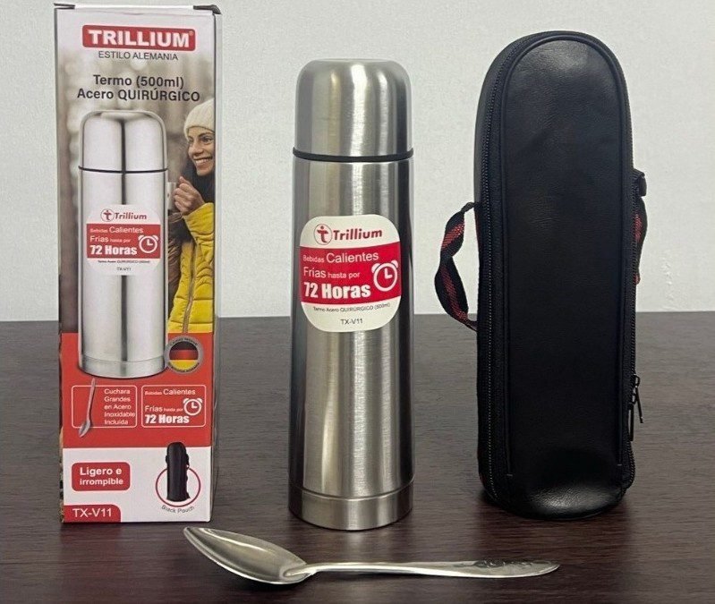 TRILLIUM Termo Bala de Acero 500ml c/Funda