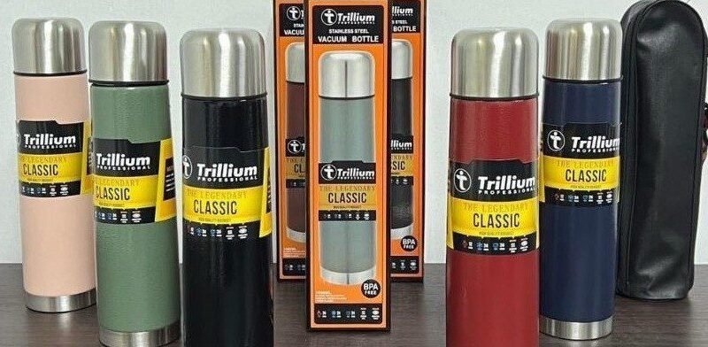 TRILLIUM Termo Bala de Acero Color 1Lt c/Funda