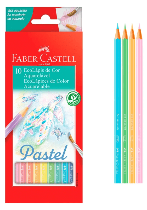LAPIZ COLOR X10 LARGO FABER CASTELL ACUARELEABLES PASTEL