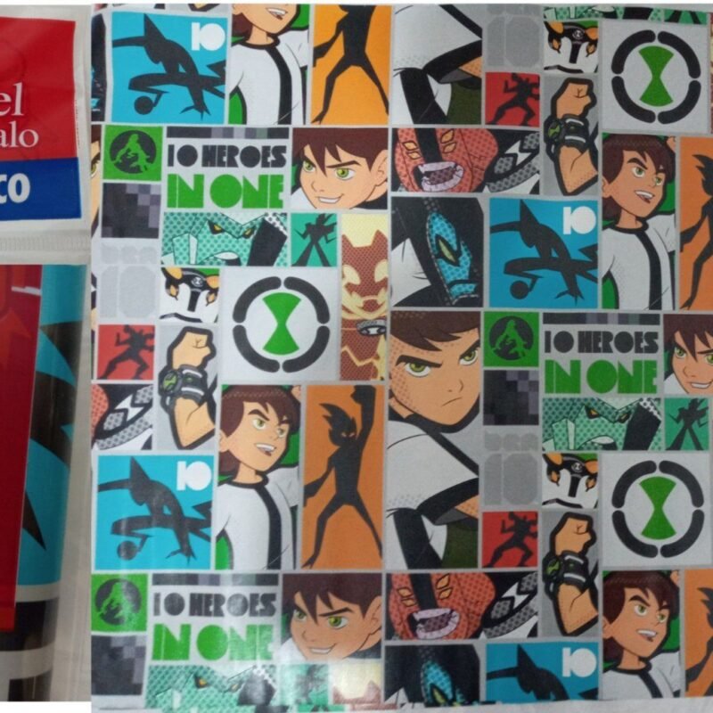 MURESCO Papel de regalo BEN 10Blister de 2 hojas 50x70cm