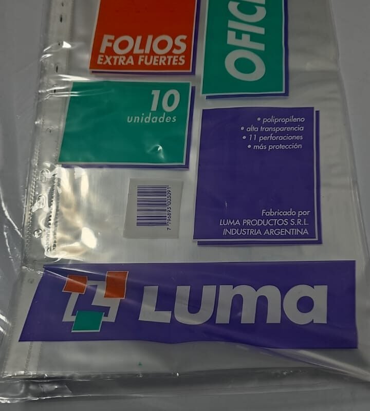 LUMA FOLIO OFICIO EC EXTRA FUERTE x10