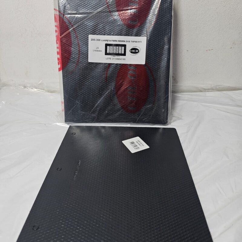 LUMA CARPETA DOS TAPAS FIBRA NEGRA N3 (200-3)