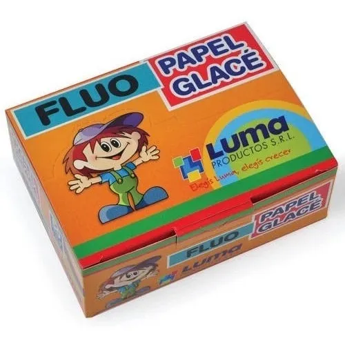 LUMA PAPEL GLACE FLUO 10X10CM 5H X 50 UNIDAD