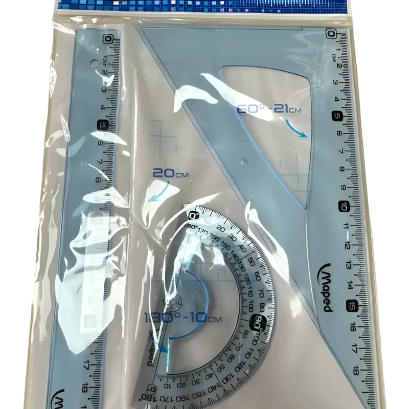 SET DE GEOMETRIA MAPED 3 PIEZAS 20CM BOLSA X1 PLASTICO