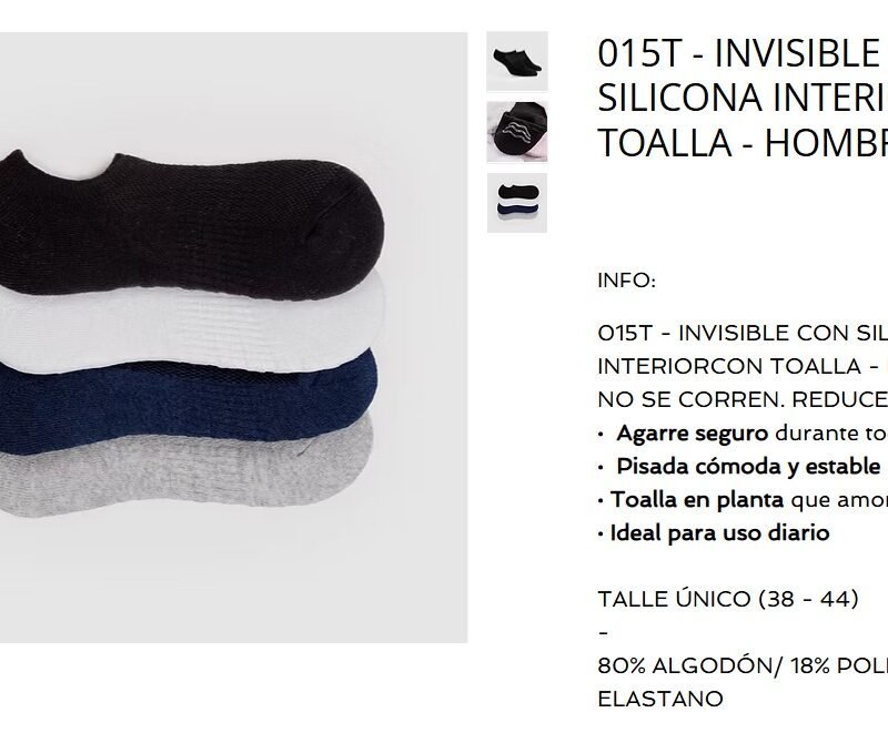 ELEMENTO INVISIBLE ANTIDESLIZANTE HOMBRE CON SILICONA Y TOALLA LISO SURTIDO XDOC(015TULS)