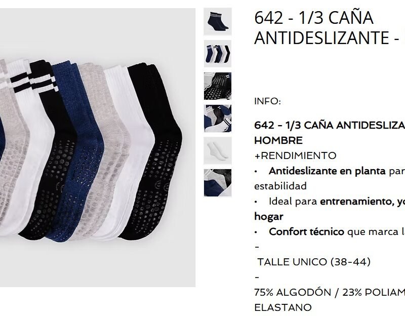 ELEMENTO MEDIA CAÑA IMP 1/3 HOMBRE MORLEY ANTIDESLIZANTE LISO SURTIDO TALLE UNICO XDOC(0642LSTU)