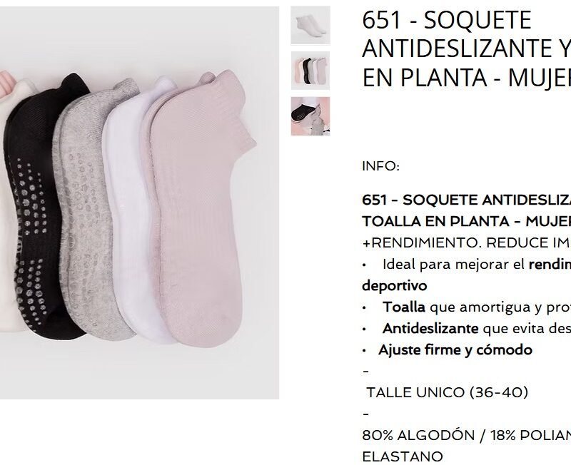 ELEMENTO SOQUETE IMP DAMA ANTIDESLIZANTE C/TOALLA ULTRASOFT LISO SURTIDO TALLE UNICO XDOC(0651LSTU)