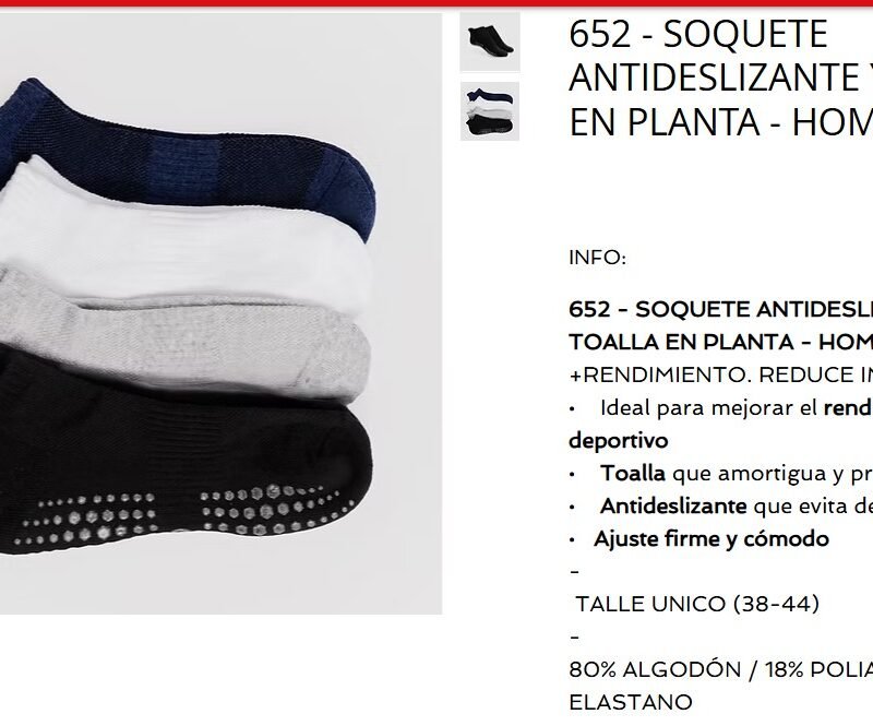 ELEMENTO SOQUETE IMP HOMBRE ANTIDESLIZANTE C/TOALLA ULTRASOFT LISO SURTIDO TALLE UNICO XDOC(0652LSTU)