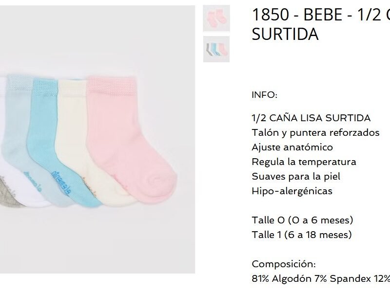 ELEMENTO MEDIA CAÑA BEBE LISA SURTIDA-T00XDOC(1850-T00)