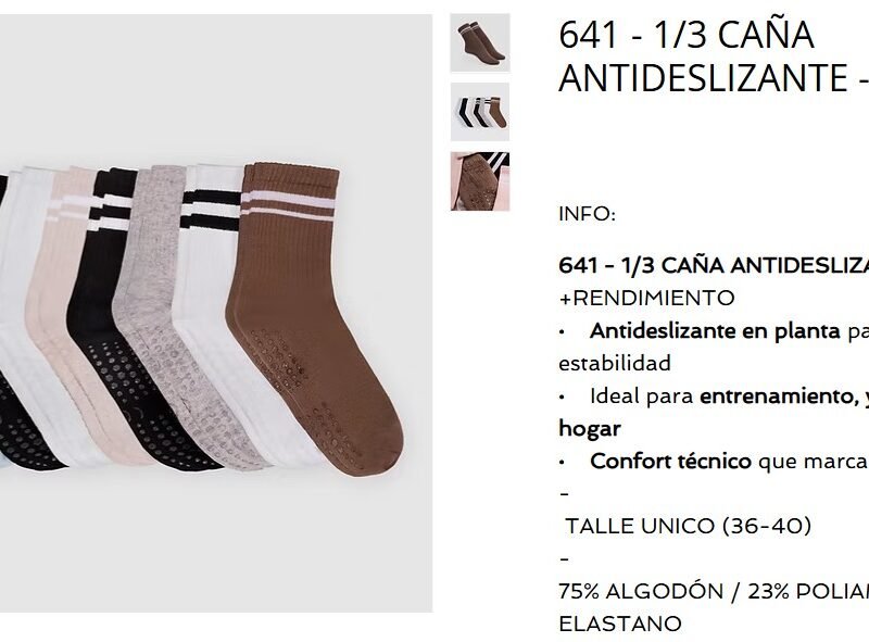 ELEMENTO MEDIA CAÑA IMP 1/3 DAMA MORLEY ANTIDESLIZANTE LISO SURTIDO TALLE UNICO XDOC(641LSTU)