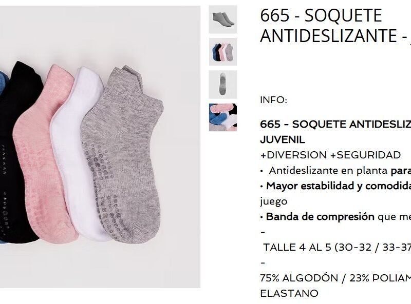 ELEMENTO SOQUETE IMP JUVENIL ANTIDESLIZANTE ULTRAFIT LISO SURTIDO-T5 XDOC(665TEENS.LST5)