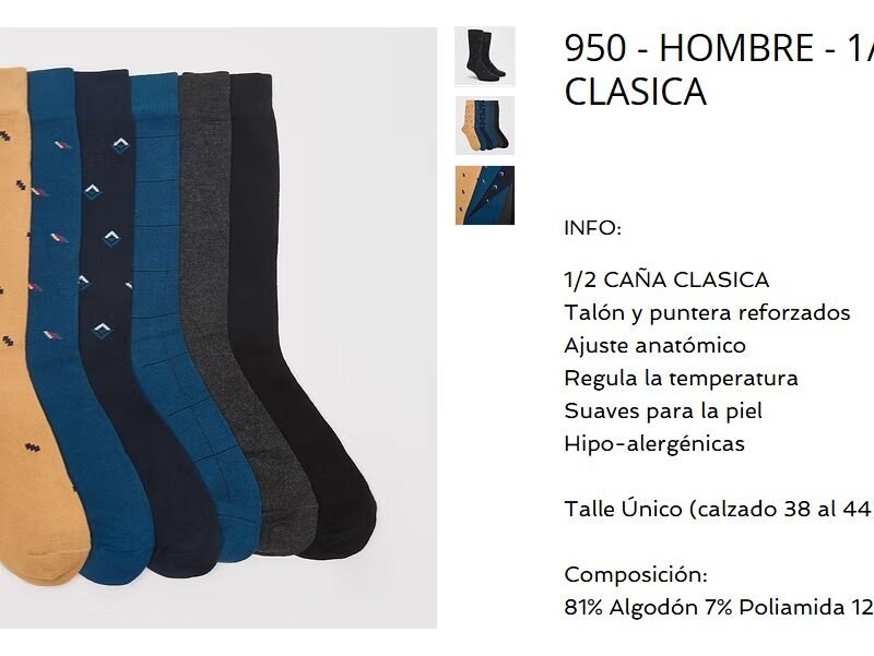 ELEMENTO MEDIA CAÑA HOMBRE ESTAMPADO CLASICO XDOC(950)